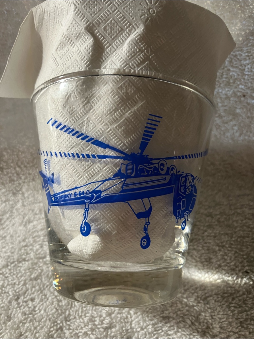 5 Sikorsky S-64 Helicopter Low Ball Glasses